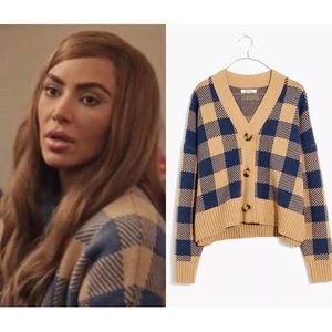 Madewell | Sweaters | Madewell Bayberry Cardigan Sweater In Buffalo Check  Navy And Tan Xxs | Poshmark
